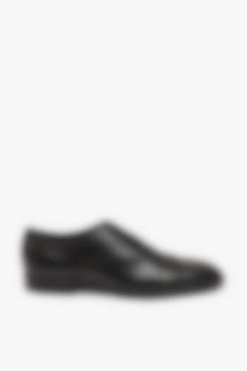 Black Leather Formal Shoes by TONI ROSSI MEN