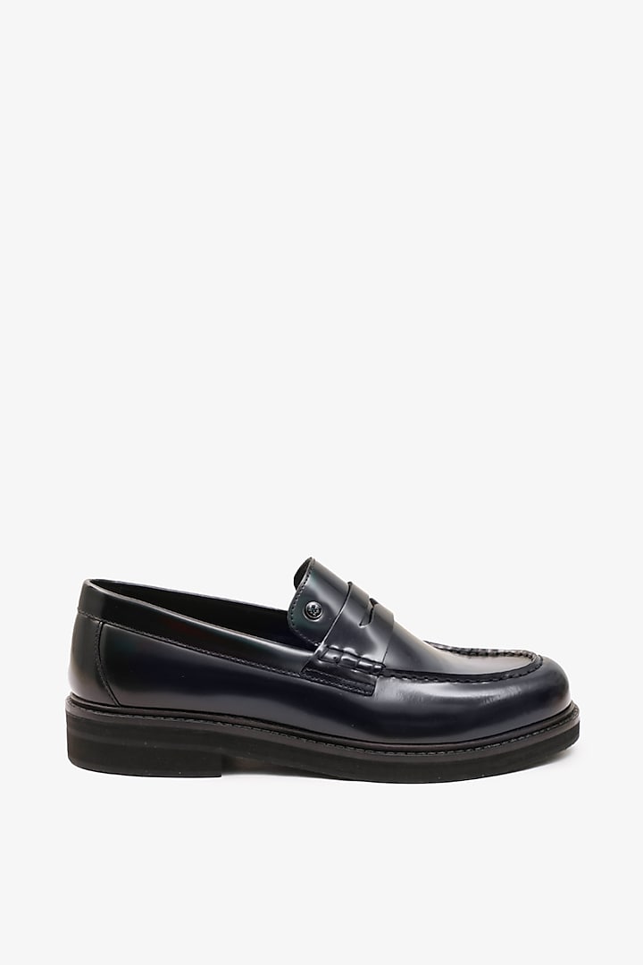 Black Leather Loafers by TONI ROSSI MEN