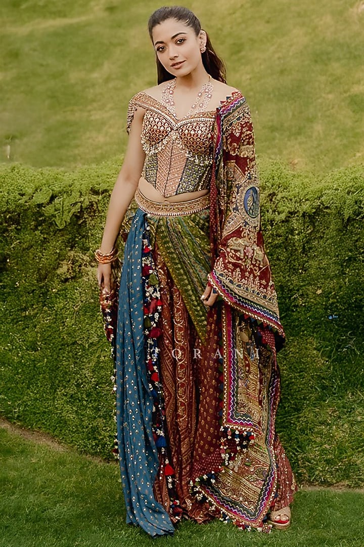 Multi-Colored Silk Digital Printed & Embroidered Dhoti Set by TORANI at Pernia's Pop Up Shop