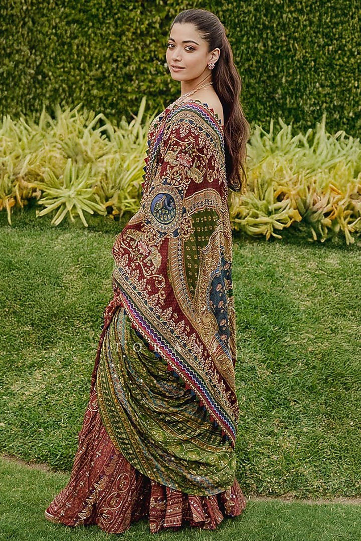 Multi-Colored Silk Digital Printed & Embroidered Dhoti Set by TORANI at Pernia's Pop Up Shop