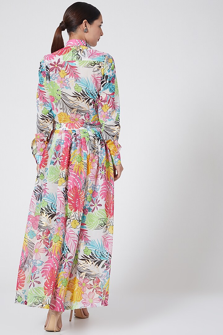 Multi Colored Maxi Shirt Summer Dress by Three Piece Company at Pernia's Pop Up Shop