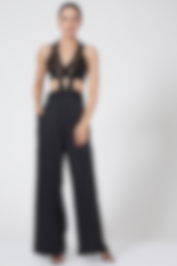 Black Backless Jumpsuit by Three Piece Company