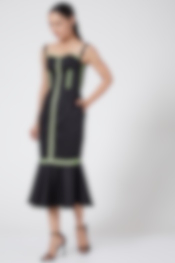 Black Corset Strap Dress by Three Piece Company