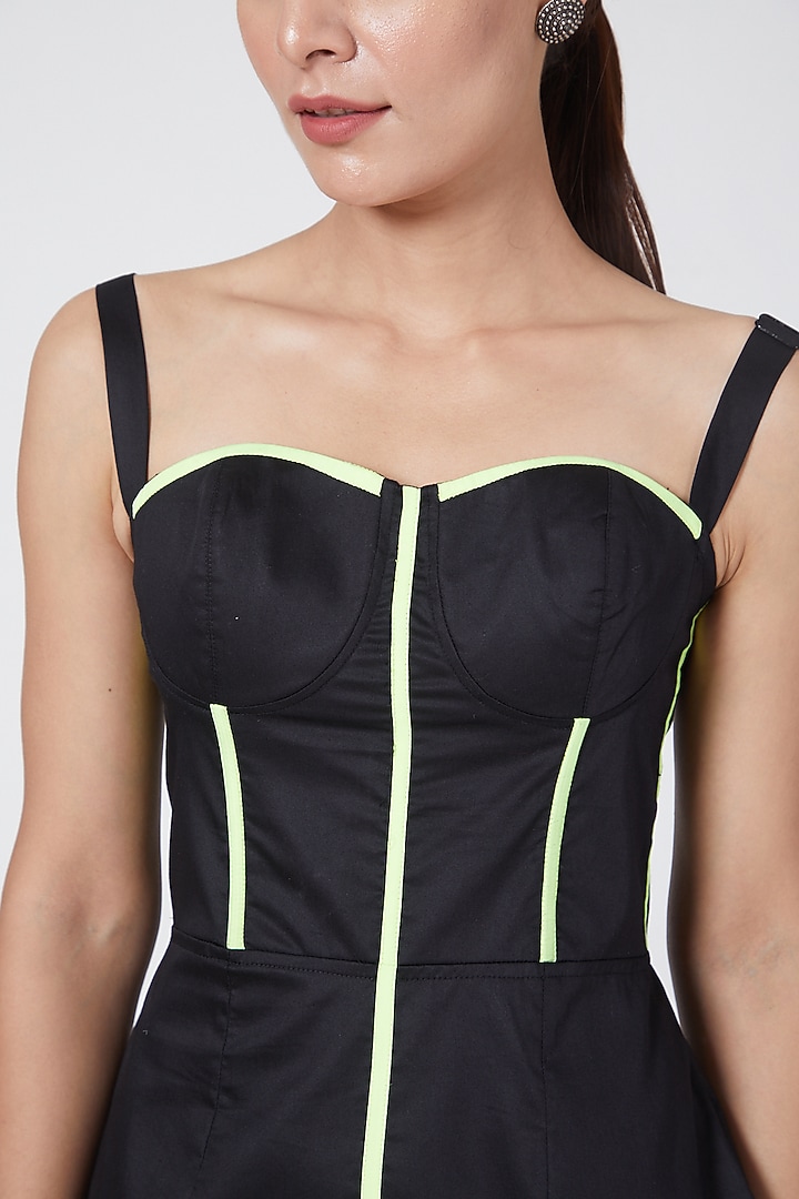 Black Corset Strap Summer Dress by Three Piece Company at Pernia's Pop Up Shop