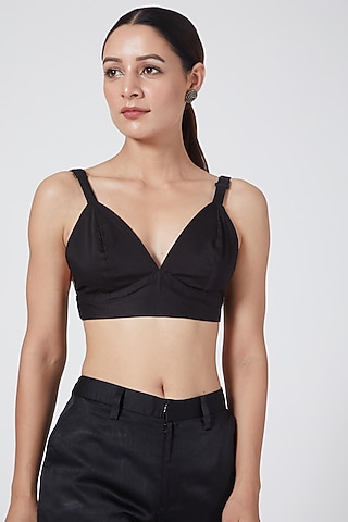 Black Long Line Bralette by Three Piece Company