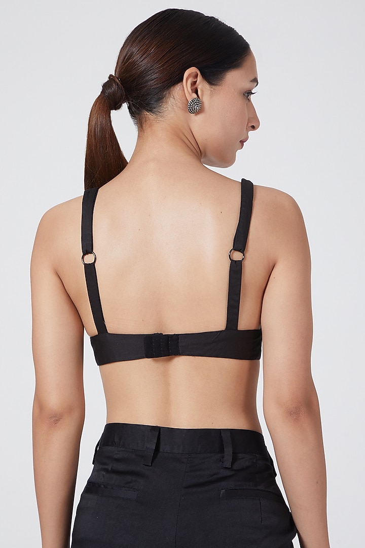Black Long Line Bralette by Three Piece Company at Pernia's Pop Up Shop