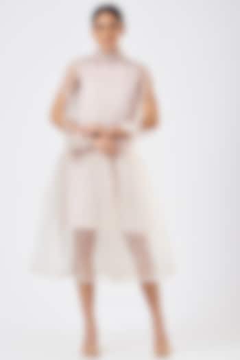Blush Pink Organza Midi Vacation Dress by Three Piece Company at Pernia's Pop Up Shop