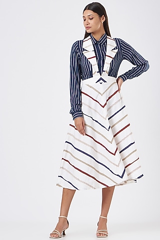 Multi-Coloured Cotton Midi Dress by Three Piece Company
