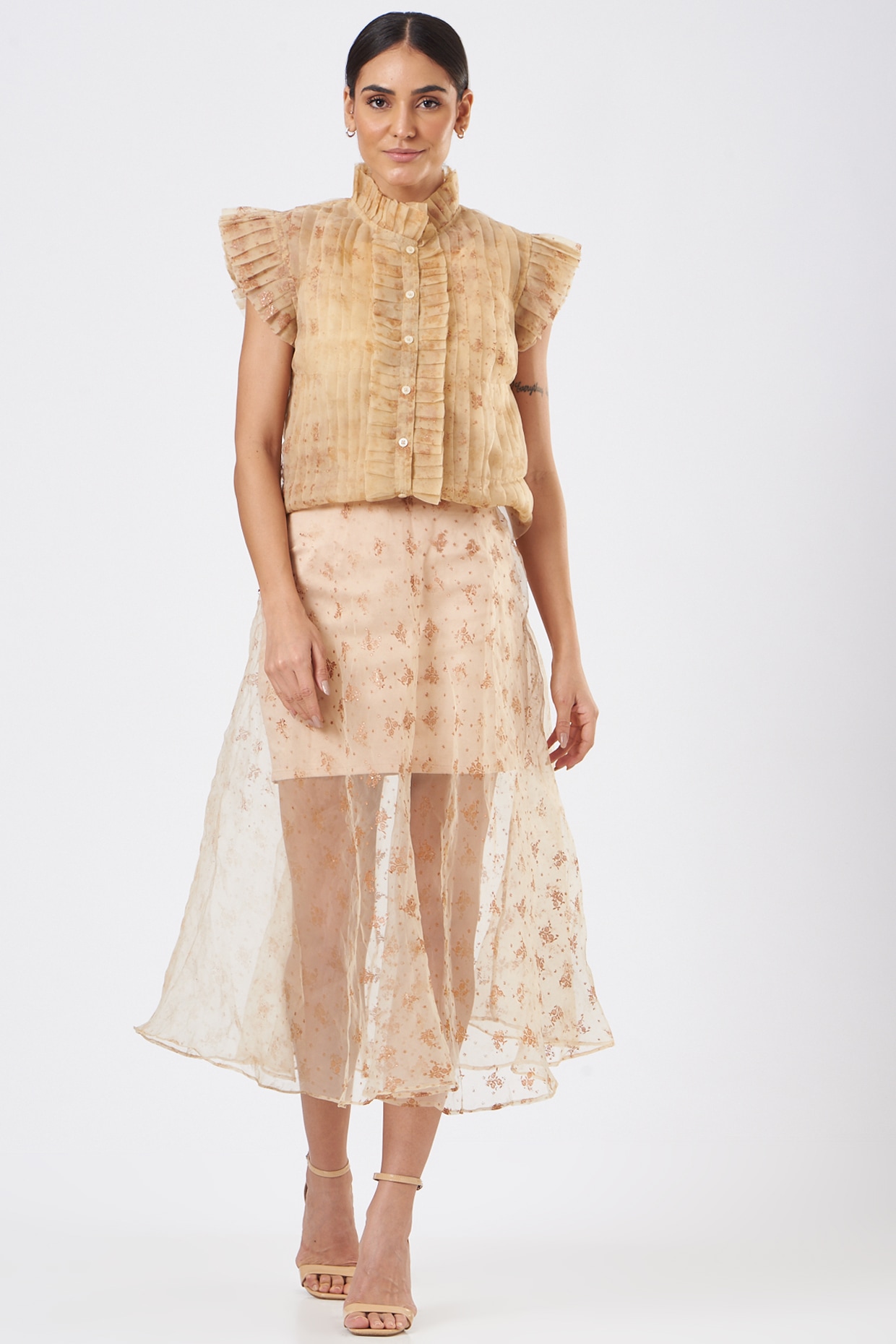 ★mohae★ Oganza see through skirt _ cream Cream/white Organza Sheer Long Skirt.size 38 (s/m) - Etsy