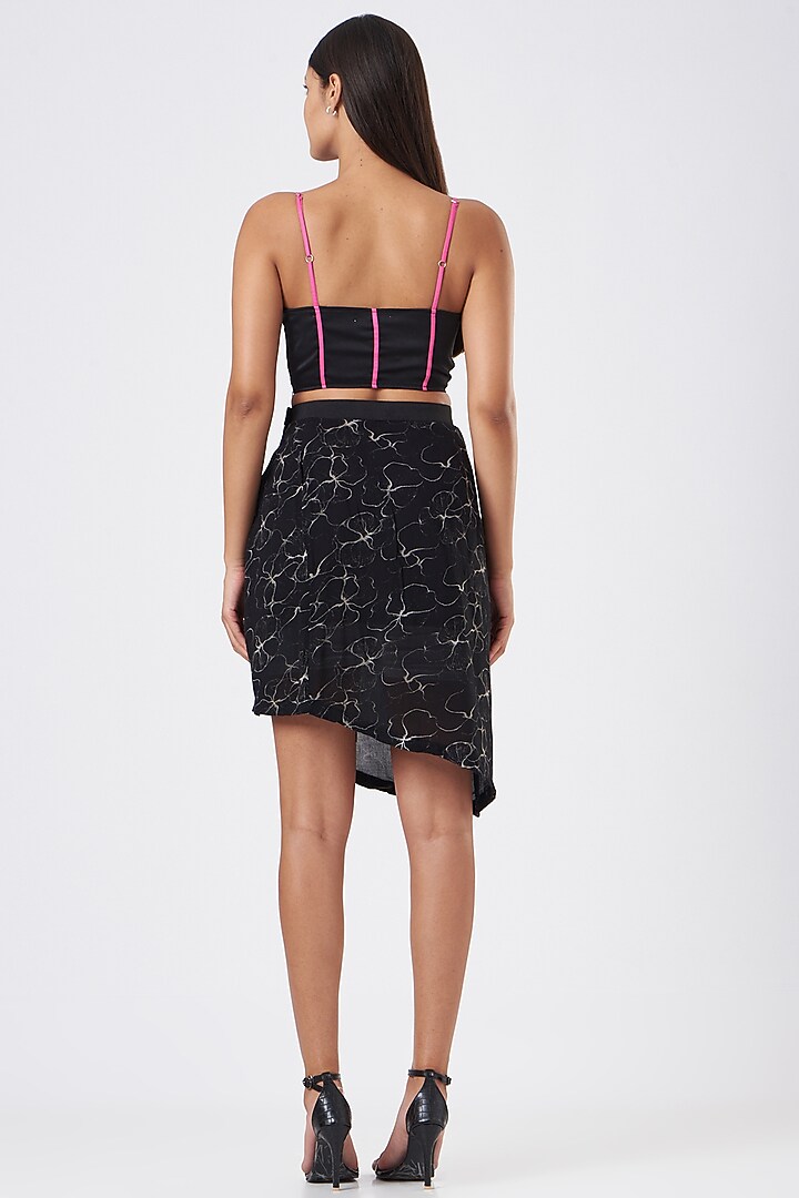 Black Cotton Satin Bralette by Three Piece Company at Pernia's Pop Up Shop