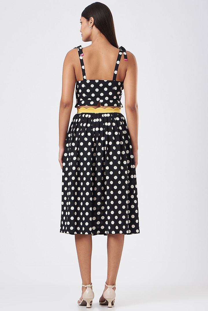 Black Printed Midi Skirt by Three Piece Company at Pernia's Pop Up Shop
