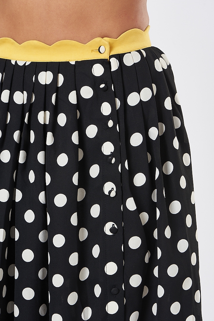 Black Printed Midi Skirt by Three Piece Company at Pernia's Pop Up Shop