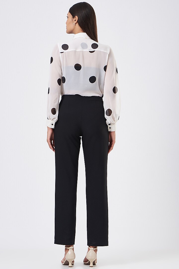White Polyester Georgette Shirt by Three Piece Company at Pernia's Pop Up Shop
