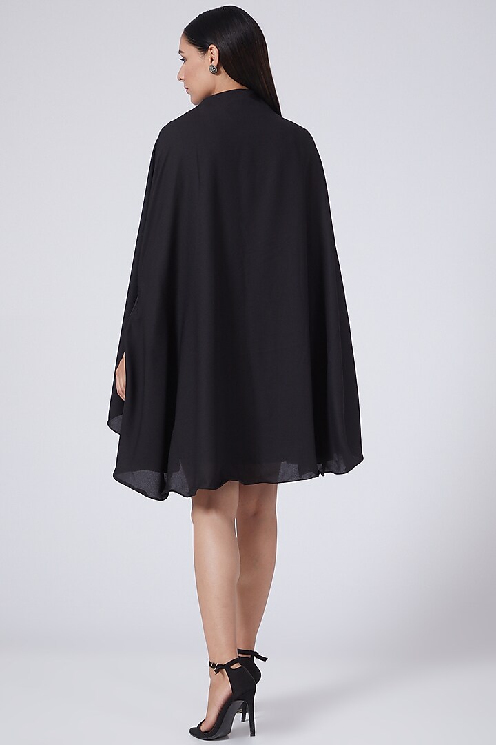 Black A-Line Shirt Dress by Three Piece Company at Pernia's Pop Up Shop