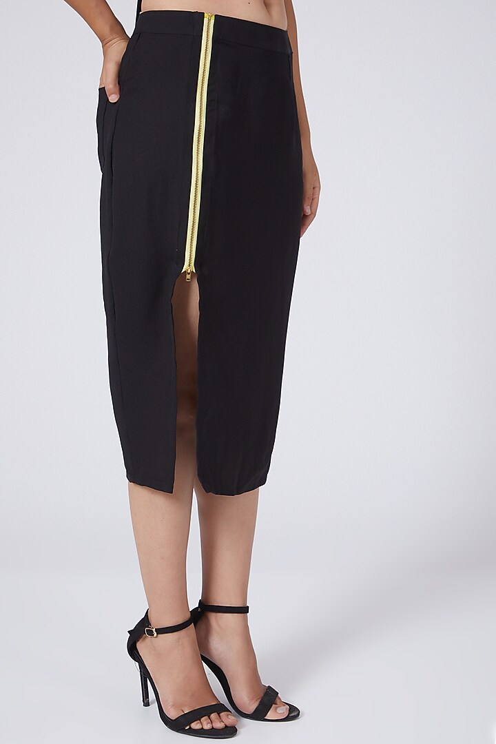 Black Pencil Skirt With Patch Pockets by Three Piece Company at Pernia's Pop Up Shop