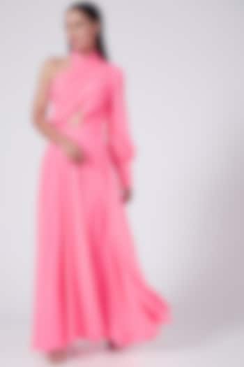 Pink One Shoulder Dress by Three Piece Company