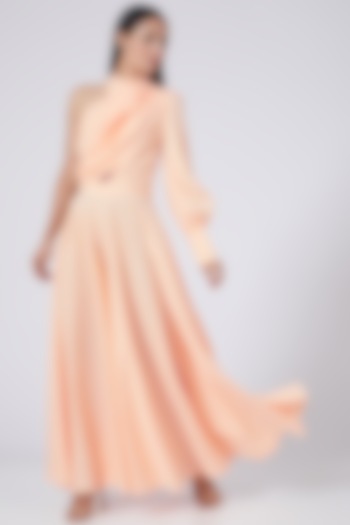 Peach One Shoulder Dress by Three Piece Company