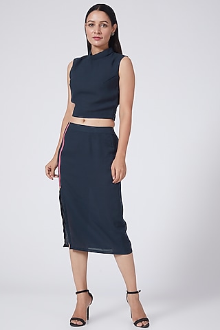Midnight Blue Pencil Skirt by Three Piece Company