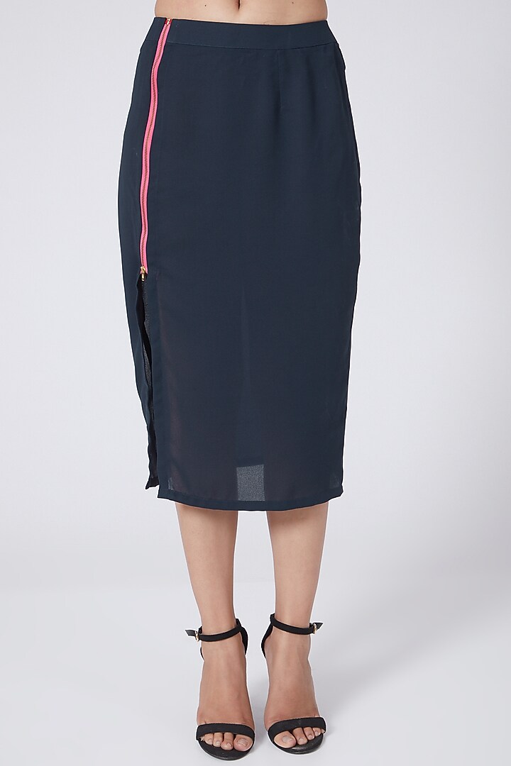 Midnight Blue Pencil Skirt by Three Piece Company at Pernia's Pop Up Shop