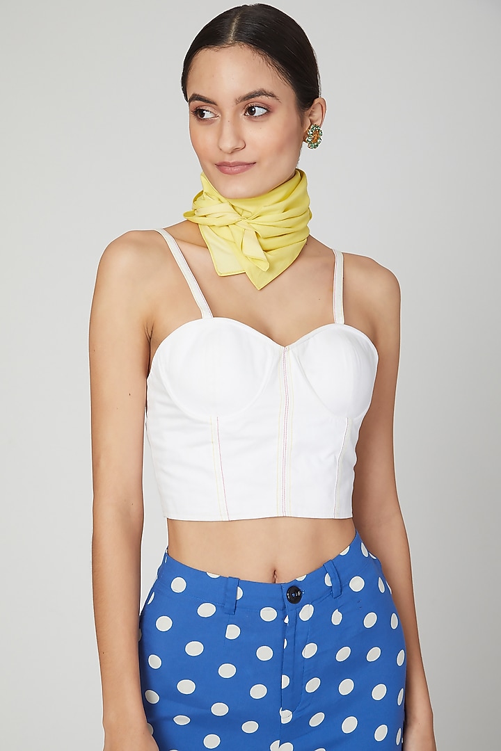 Blue & White Polka Dots Printed Trousers by Three Piece Company at Pernia's Pop Up Shop
