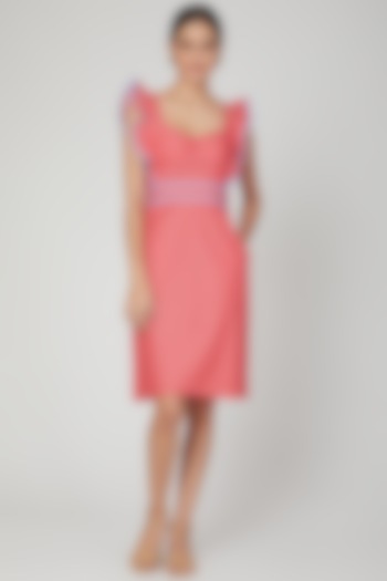 Rose Pink Backless Ruffle Dress by Three Piece Company