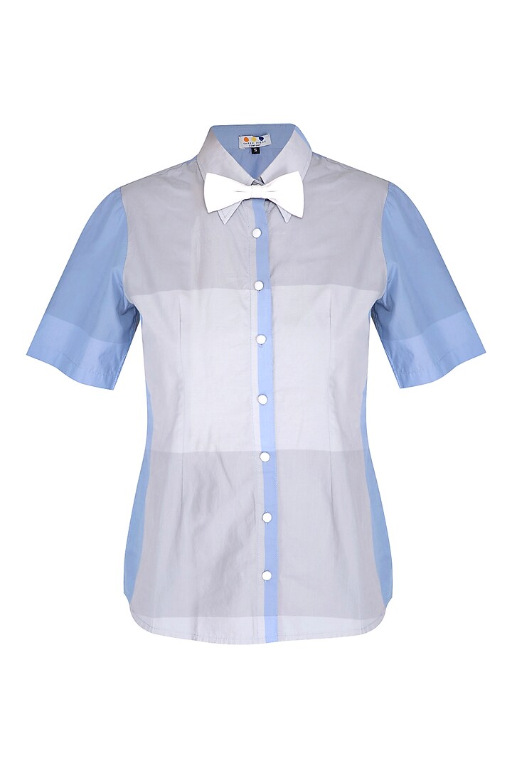 Lavender Blue & Grey Checkered Shirt by Three Piece Company