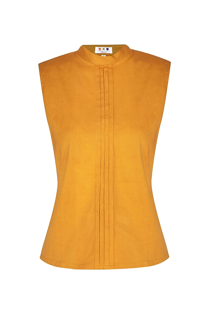 Ochre Band Collared Top by Three Piece Company