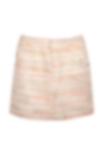 Cream Handloom Mini Skirt by Three Piece Company