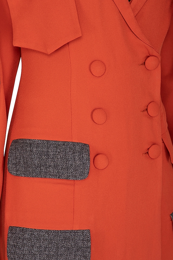 Burnt Orange Double Breasted Blazer Summer Dress by Three Piece Company at Pernia's Pop Up Shop