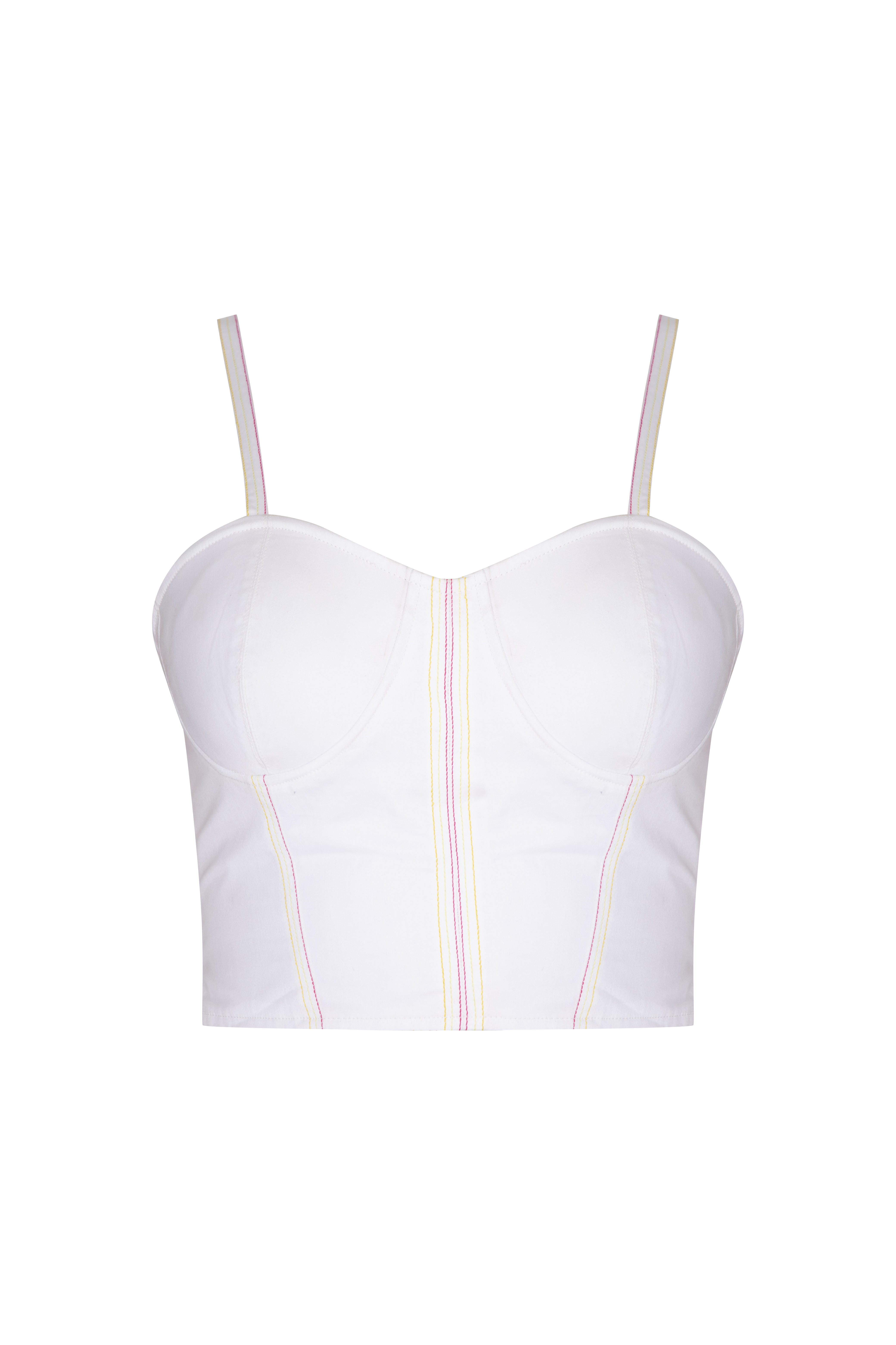 White Corset Crop Top by Three Piece Company at Pernia's Pop Up Shop