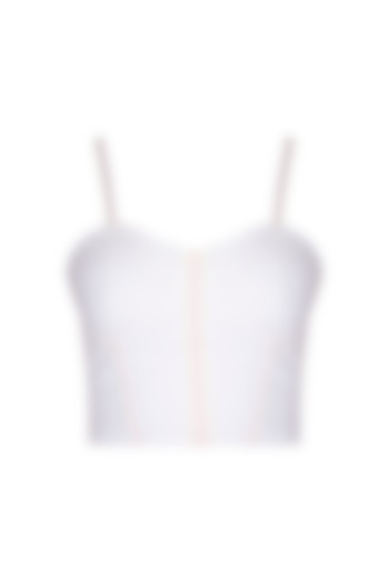 White Corset Crop Top by Three Piece Company