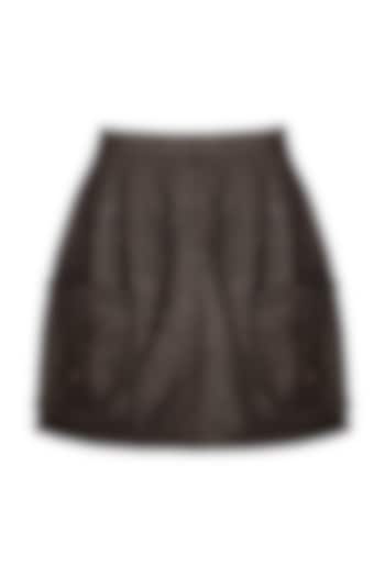 Brown Woolen Skirt by Three Piece Company