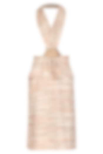 Cream Handloom Cotton Dress by Three Piece Company