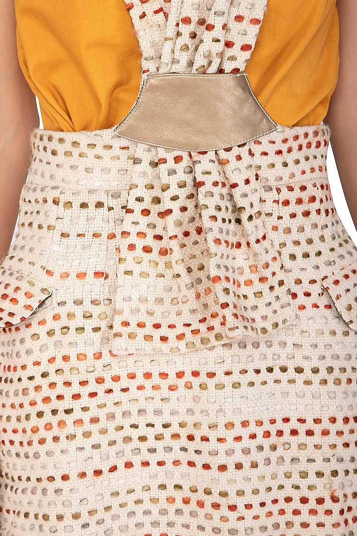 Cream Handloom Cotton Summer Dress by Three Piece Company at Pernia's Pop Up Shop