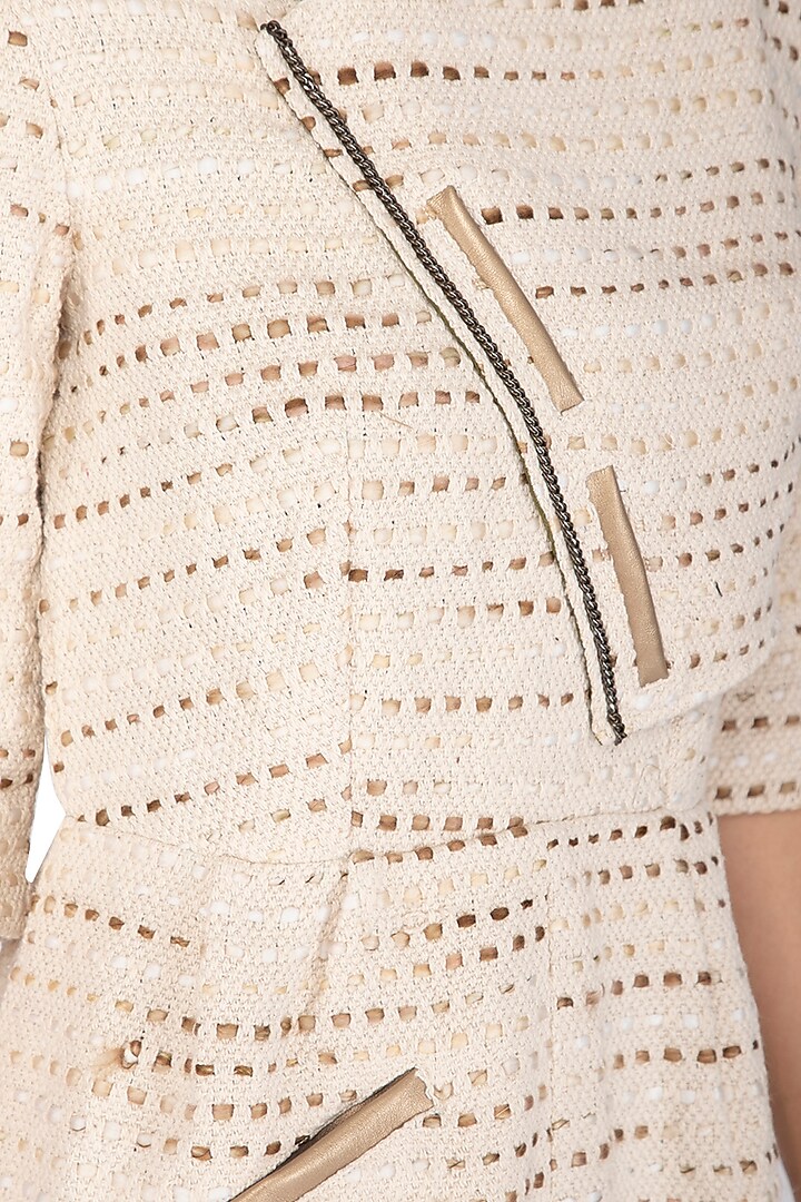 Cream Overlap Handloom Summer Dress by Three Piece Company at Pernia's Pop Up Shop
