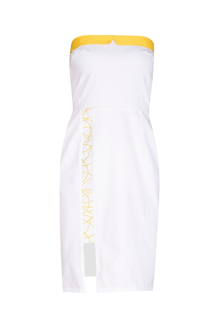 White Embroidered Tube Dress by Three Piece Company