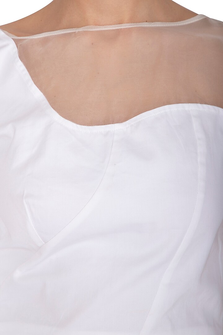 White Top With Voluminous Sleeve by Three Piece Company at Pernia's Pop Up Shop