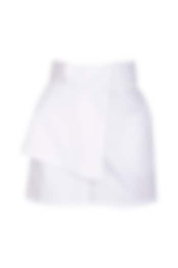 White Embroidered Shorts by Three Piece Company at Pernia's Pop Up Shop