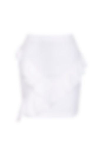 White Mid-Waist Cotton Skirt by Three Piece Company