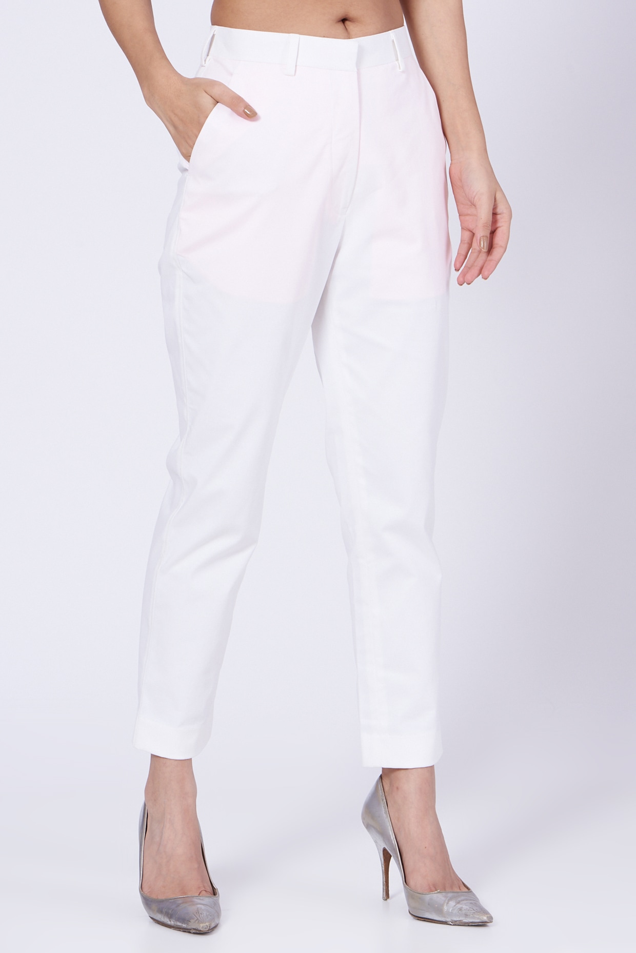 Buy Off White Pure Silk Charmeuse Satin Top And Trouser Set With Sash Belt  For Women by LABEL IVISH Online at Aza Fashions.
