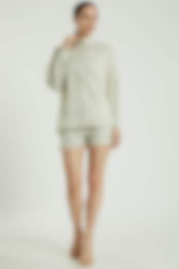 Grey Linen Shorts by Three Piece Company