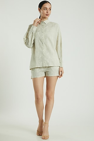 Grey Linen Shorts by Three Piece Company