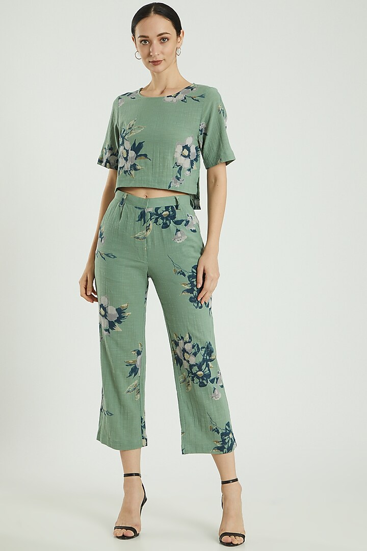 Green Printed Top by Three Piece Company