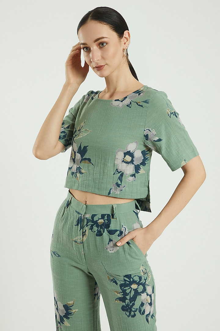Green Printed Top by Three Piece Company at Pernia's Pop Up Shop