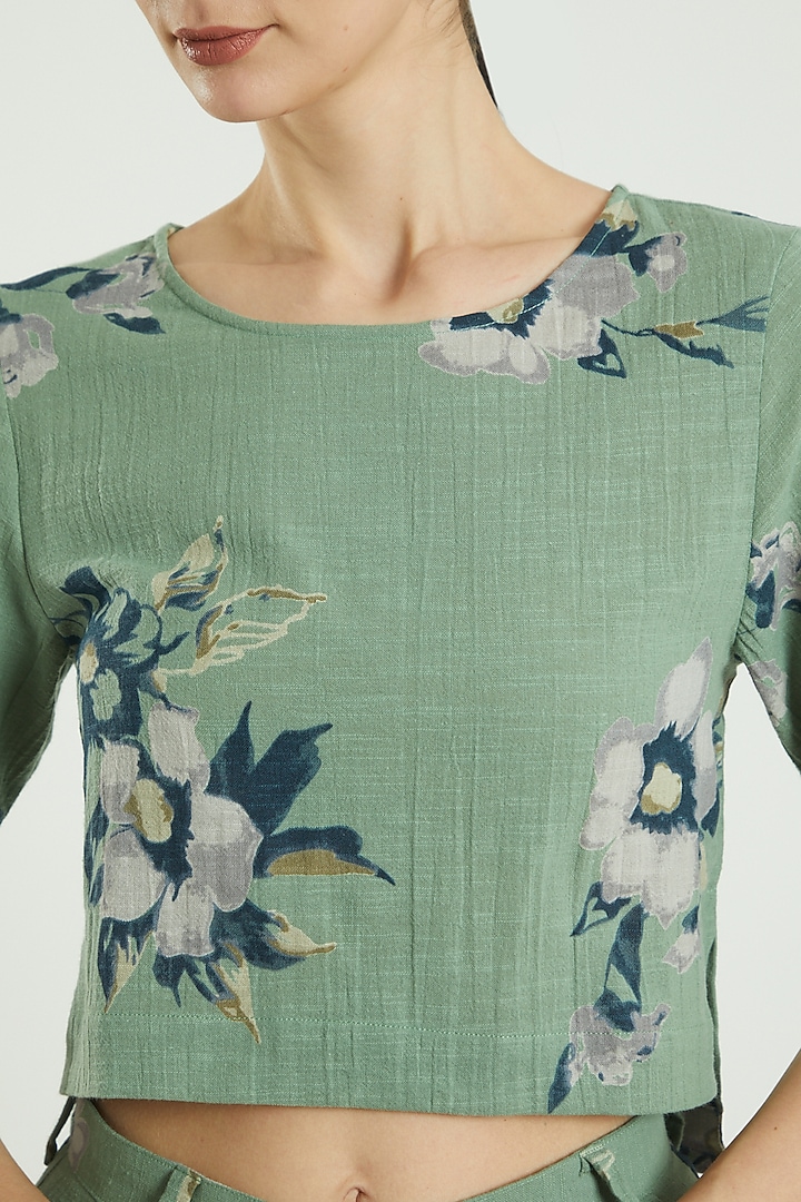 Green Printed Top by Three Piece Company at Pernia's Pop Up Shop