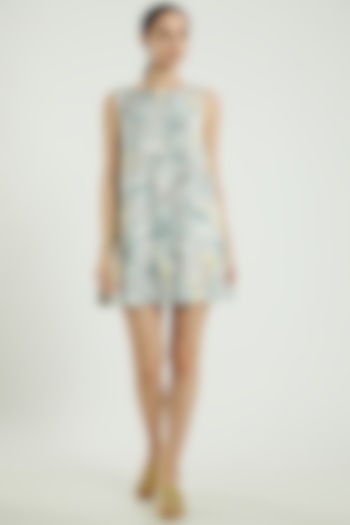 Grey Printed Mini Dress by Three Piece Company