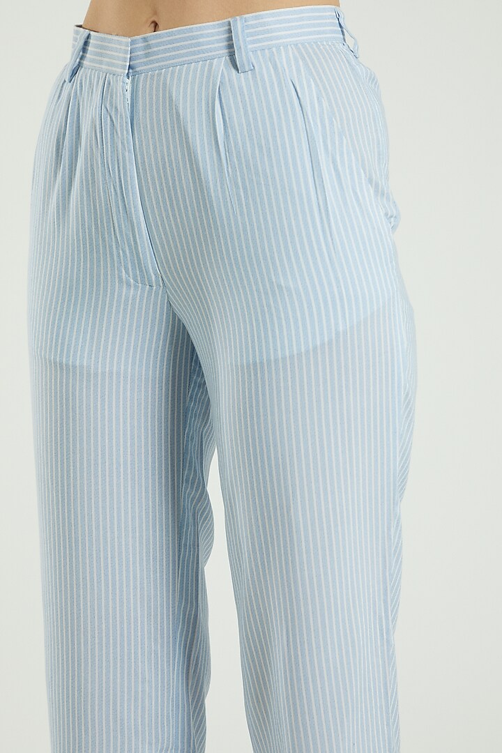 Blue Cotton Linen Top by Three Piece Company at Pernia's Pop Up Shop