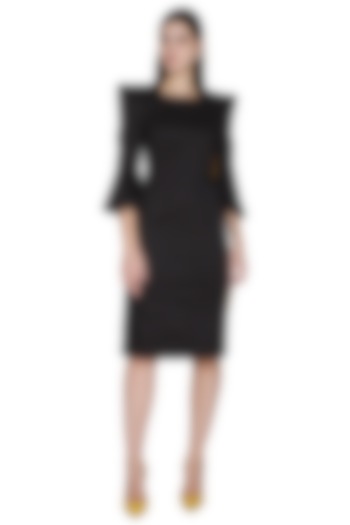 Black Knee-Length Embellished Dress by Three Piece Company