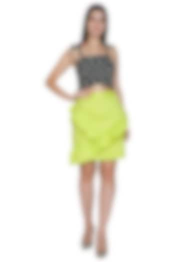 Lime Green Ruffled Skirt by Three Piece Company at Pernia's Pop Up Shop