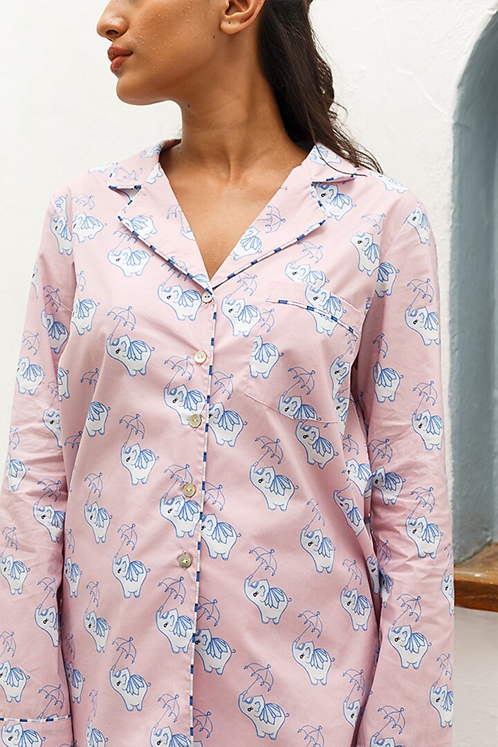 Pink Printed Shirt by The Pink Elephant at Pernia's Pop Up Shop